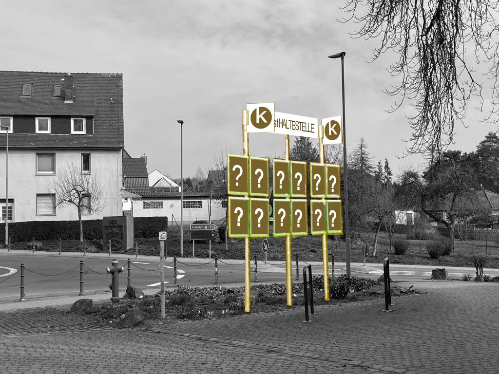 kunstHALTESTELLE-kreisverkehr-Montage © Sandra Jacques